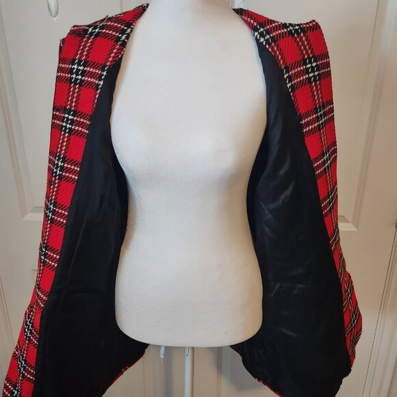 Vintage Preston & York Red Plaid Blazer Size 10 - Picture 4 of 15